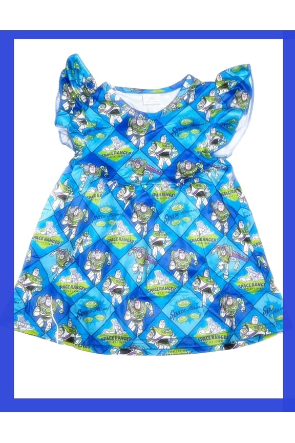 Buzz Lightyear Cotton Dress For Toddlers and Girls 12m+