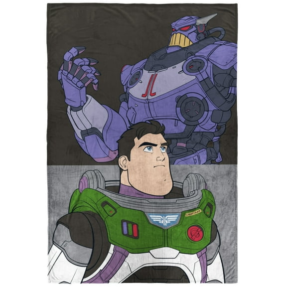 Buzz Lightyear Inner Space Kids Blanket, 62 x 90, Microfiber, Gray, Disney