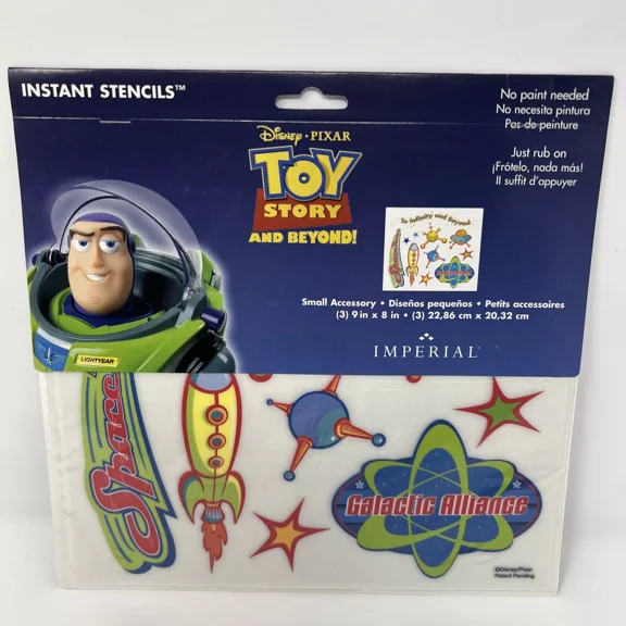Buzz Lightyear Space Theme Instant Stencil 3 Sheets Wall Decor by Imperial