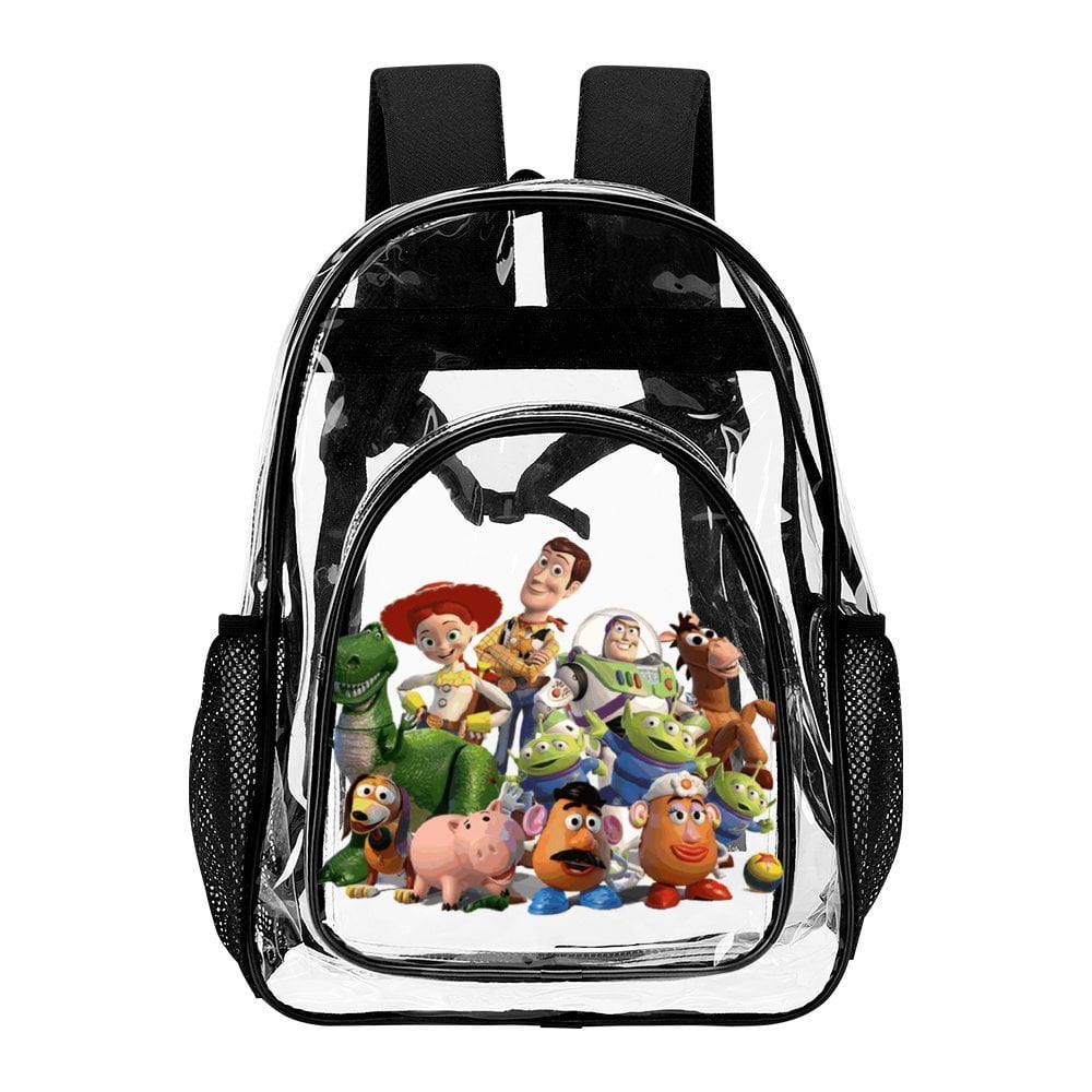 Buzz Lightyear Toy Story Clear Backpack Heavy Duty Transparent Backpack See Through Book Bag for College School Travel Work Sports