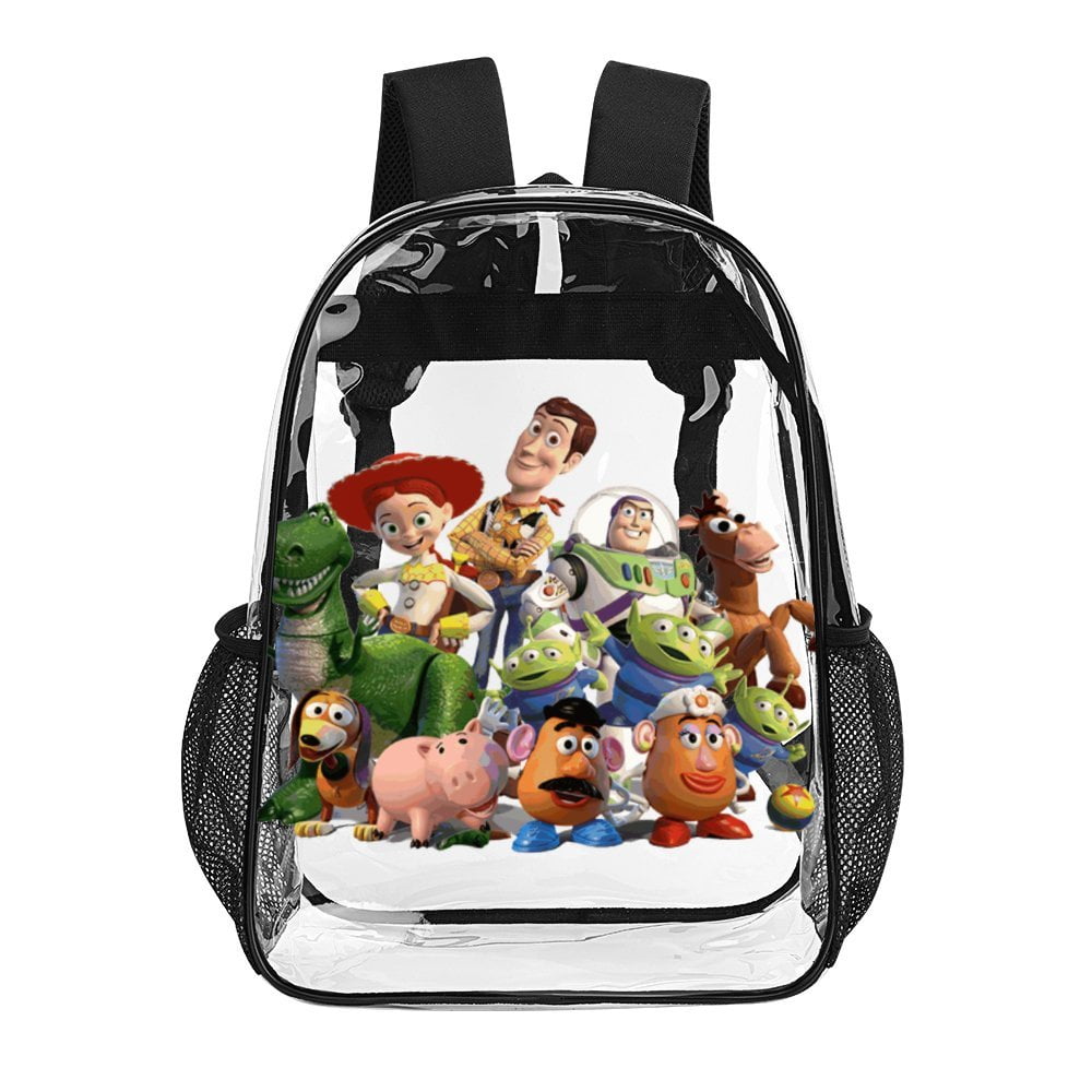 Buzz Lightyear Toy Story Clear Backpack Heavy Duty Transparent Backpack See Through Book Bag for College School Travel Work Sports