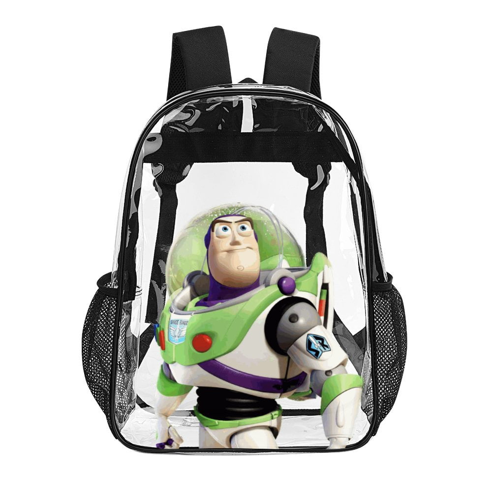 Buzz Lightyear Toy Story Clear Backpack Heavy Duty Transparent Backpack See Through Book Bag for College School Travel Work Sports