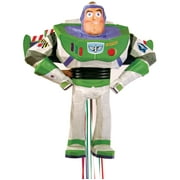 1 Count 19.5IN x 17IN Buzz Lightyear Toy Story Shaped Pull Pinata