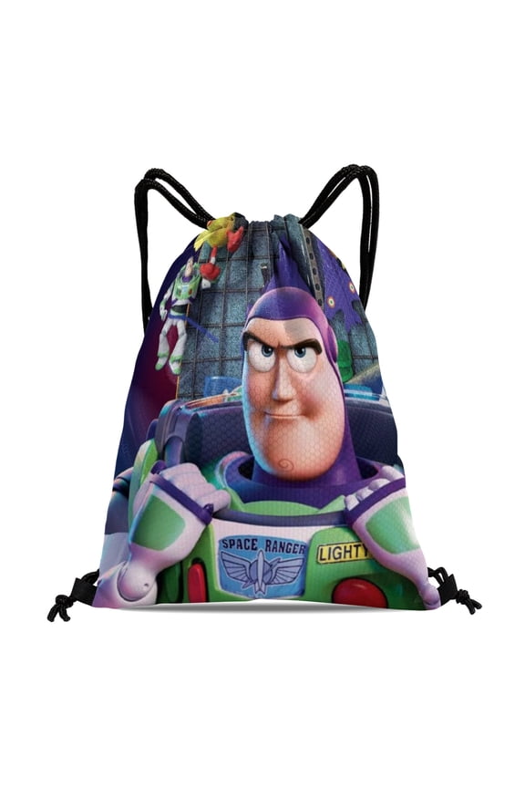 Buzz Lightyear & Toy Story Waterproof Drawstring Sack:Perfect for fitness, hiking, swimming, travel, beach, and shopping, sized at 15.7*17.7 inches.