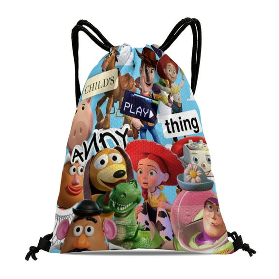 Buzz Lightyear & Toy Story Waterproof Drawstring Sack:Perfect for fitness, hiking, swimming, travel, beach, and shopping, sized at 15.7*17.7 inches.