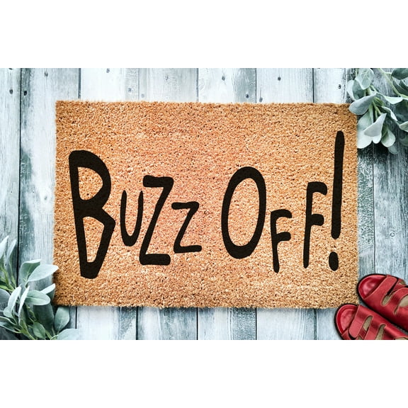 Buzz Off! | Go Away | Funny Doormat | Welcome Mat | Funny Door Mat | Funny Gift | Home Doormat | Housewarming Gift | New Homeowner door mat