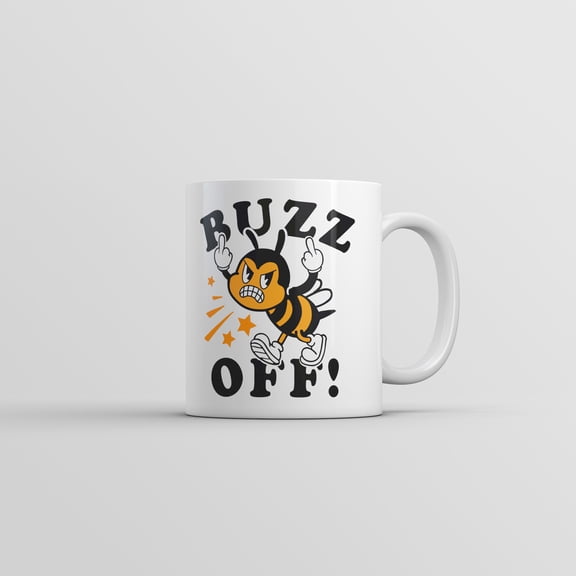 Buzz Off Mug Funny Sarcastic Bee Graphic Novelty Coffee Cup