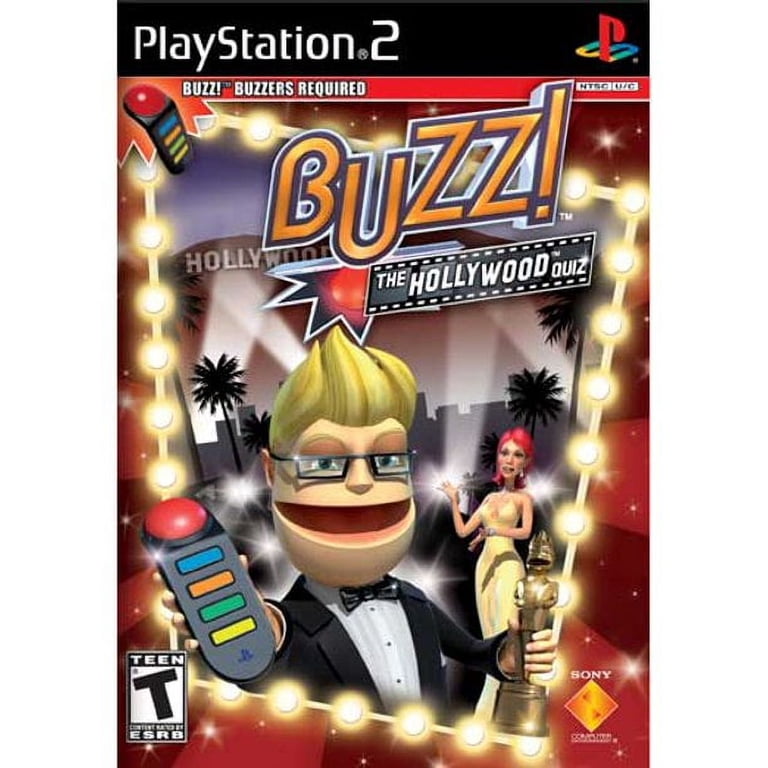 Jeu PS2 "Buzz! Le Quizz Pop" - Version Complète (boîtier + Instructions) - Bon état