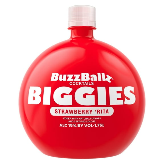 BuzzBallz Biggies Strawberry 'Rita, 1.75L Bottle, ABV 15%