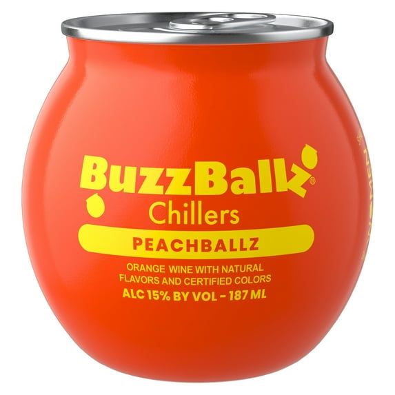 BuzzBallz Chillers Peach Chiller, 187 mL Can, ABV 15%