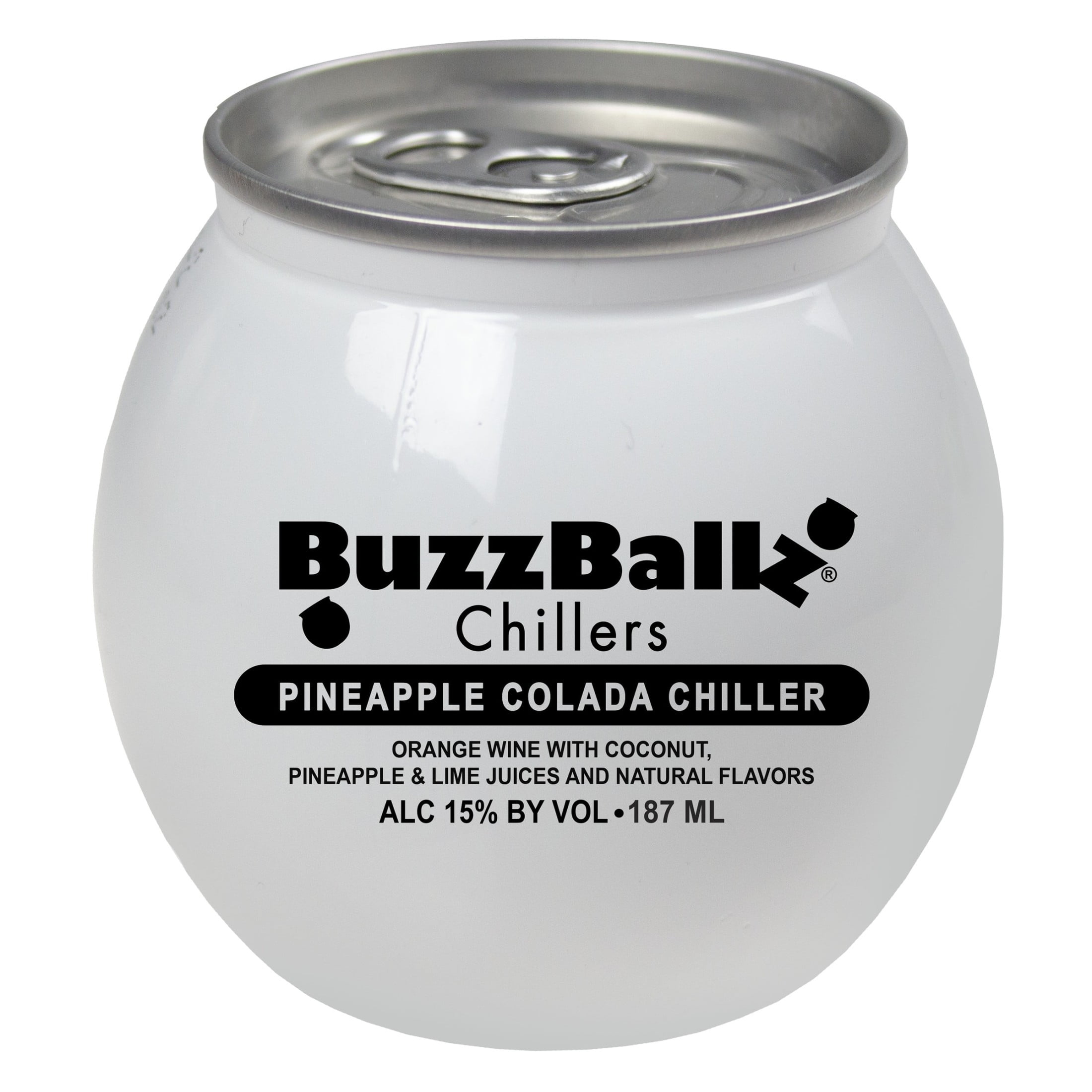 BuzzBallz Chillers Pineapple Colada, 187 mL Can, ABV 15%