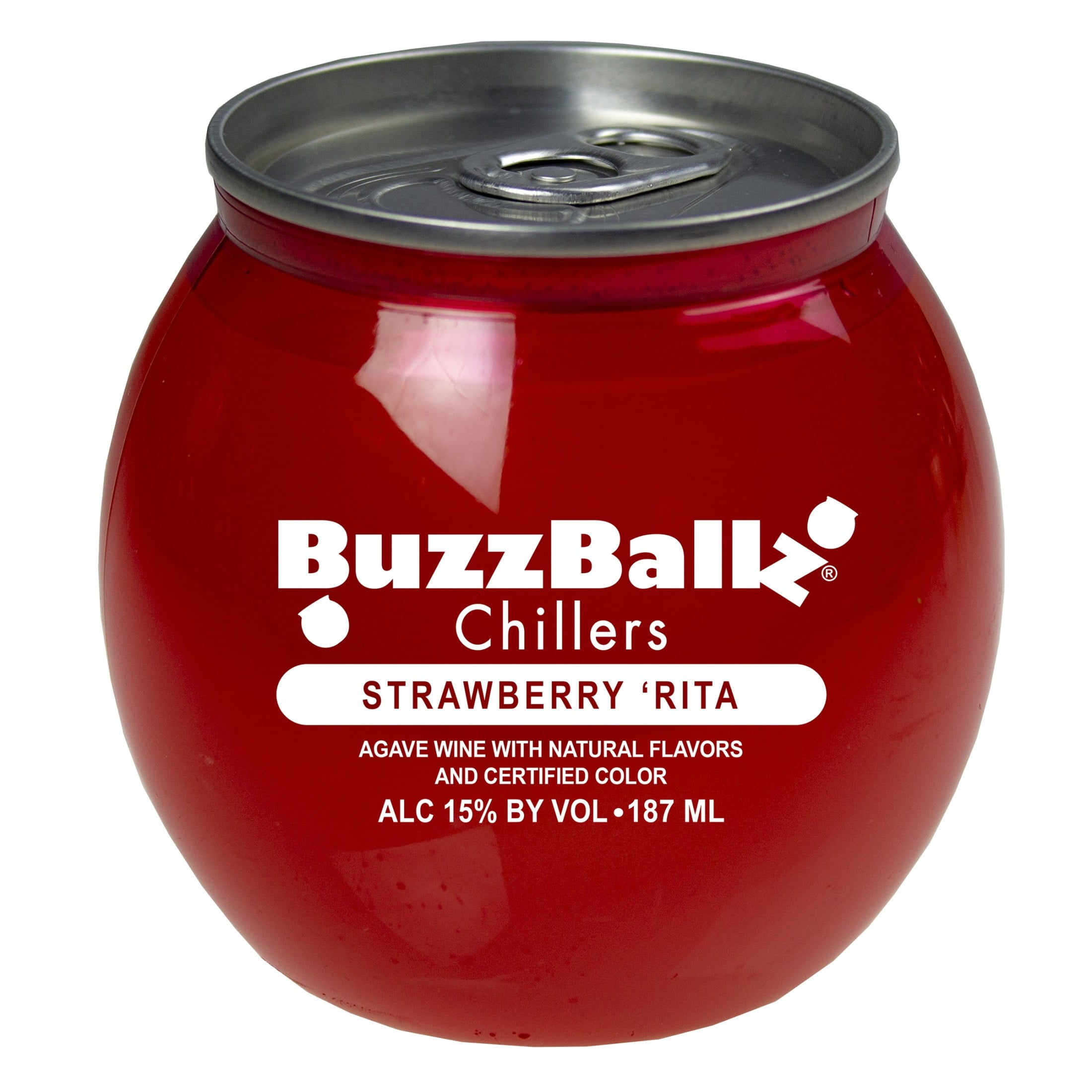 BuzzBallz Chillers Strawberry 'Rita, 187 mL Can, ABV 15%