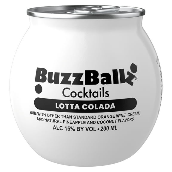 BuzzBallz Cocktails Lotta Colada, 200 mL Can, ABV 15%