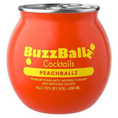 BuzzBallz Cocktails Peachballz, 200 mL Can, ABV 15%