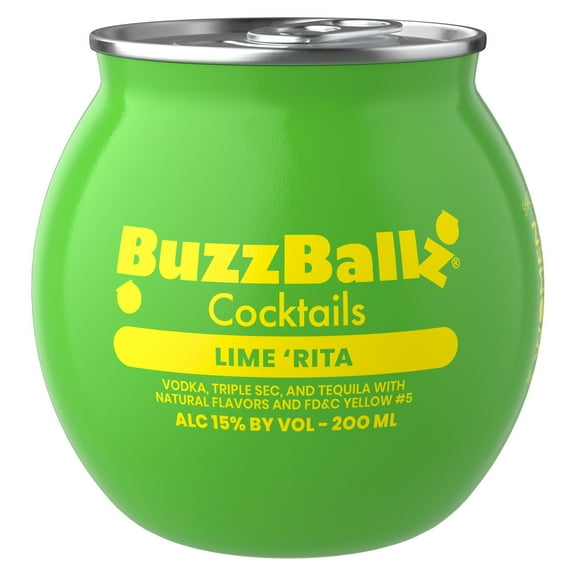 BuzzBallz Cocktails Tequila 'Rita, 200 mL Can, ABV 15%
