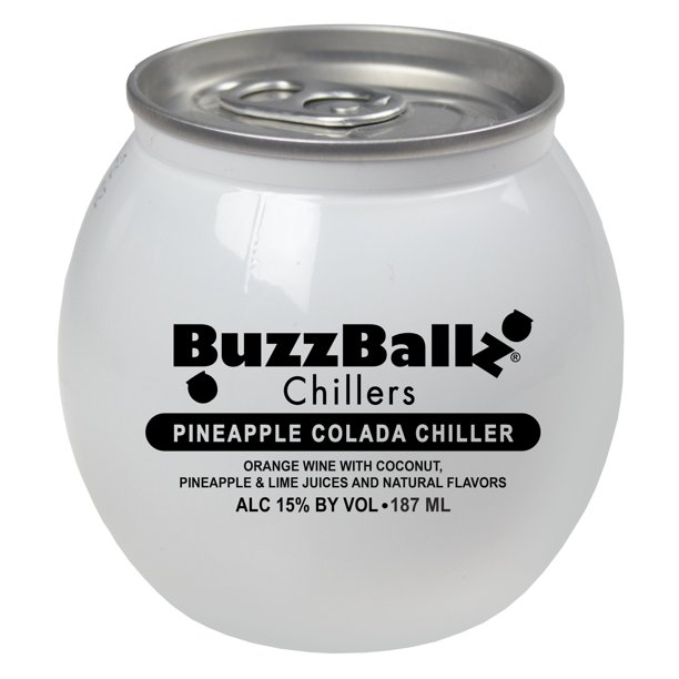 BuzzBallz Chillers Pineapple Colada, 187 mL Can, ABV 15 Walmart