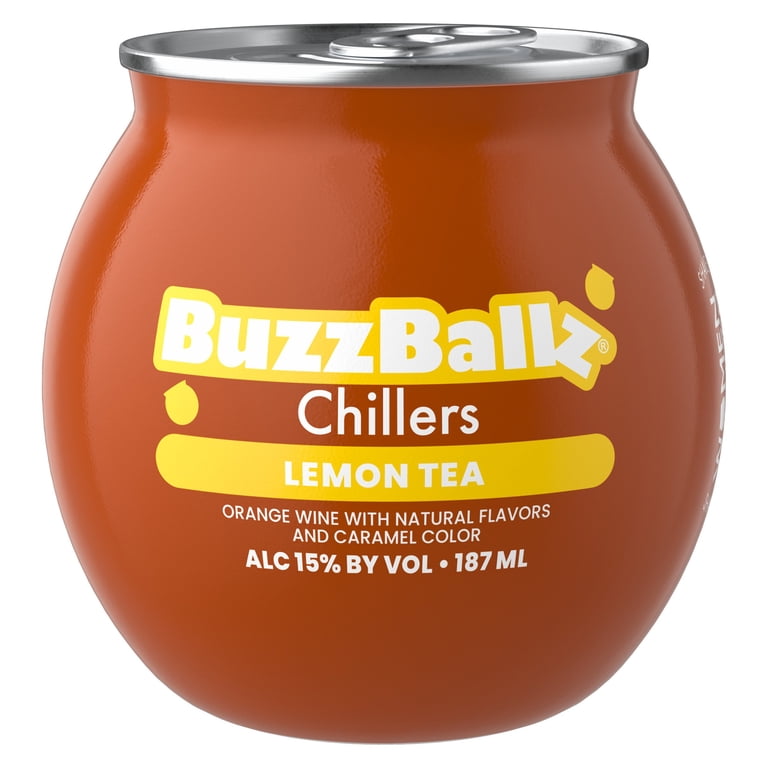 BuzzBallz Lemon Tea Wine Cocktails, 187ml 30 Proof - Walmart.com