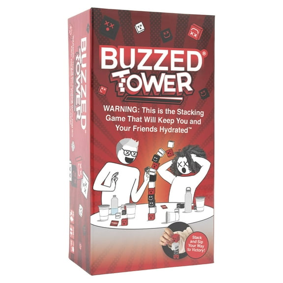 Buzzed Tower,  Stack-and-Sip Adult Drinking Game for Game Night Parties, Tailgates, and Bachelor Parties by What Do You Meme?
