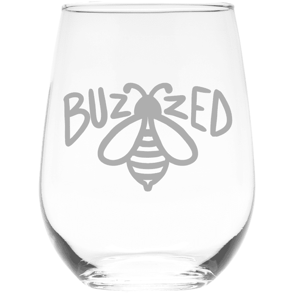 C&M Personal Gifts Buzzed Bee 17 oz Stemless Wine Glass