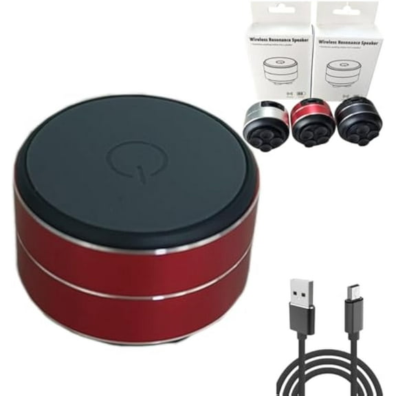 Buzzgo - Buzzgo Speaker, Buzzge Echo Speaker, Bluetooth Mini Speakers Bone Conduction, Stereo Bass Portable Small Wireless with Suction Cup for Bathroom Outdoor (Red)