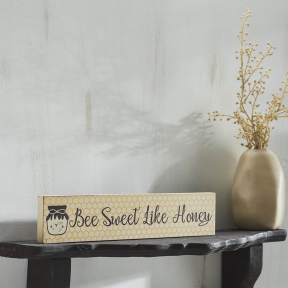 VHC Brands Buzzy Bees Bee Sweet Like Honey MDF Wall Sign 3x14x0.75