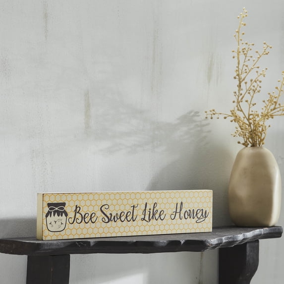 VHC Brands Buzzy Bees Bee Sweet Like Honey MDF Wall Sign 3x14x0.75