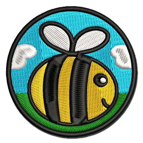 Buzzy Bumble Bee Applique Multi-Color Embroidered Iron-On Patch - 2.0 Inch Mini