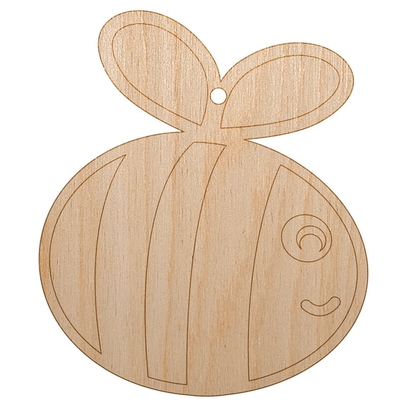 Buzzy Bumble Bee Wood Holiday Christmas Tree Ornament Unfinished DIY Pre-Drilled Craft