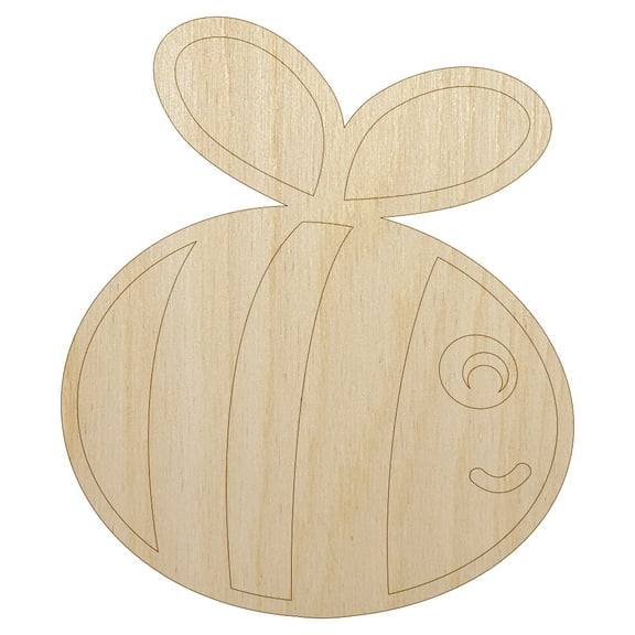 Buzzy Bumble Bee Wood Shape Unfinished Piece Cutout Craft DIY Projects - 4.70 Inch Size - 1/4 Inch Thick