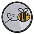 thumbnail image 1 of Buzzy Bumble Bee with Heart Applique Multi-Color Embroidered Hook & Loop Patch - 3.5 Inch Large, 1 of 5