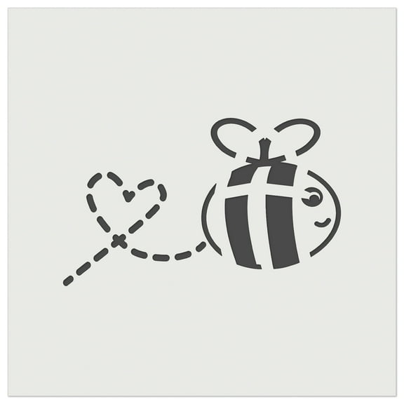 Buzzy Bumble Bee with Heart DIY Cookie Wall Craft Stencil - 3.5 Inch