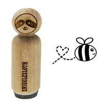Buzzy Bumble Bee with Heart Rubber Stamp for Scrapbooking Crafting Stamping - Mini 1/2 Inch