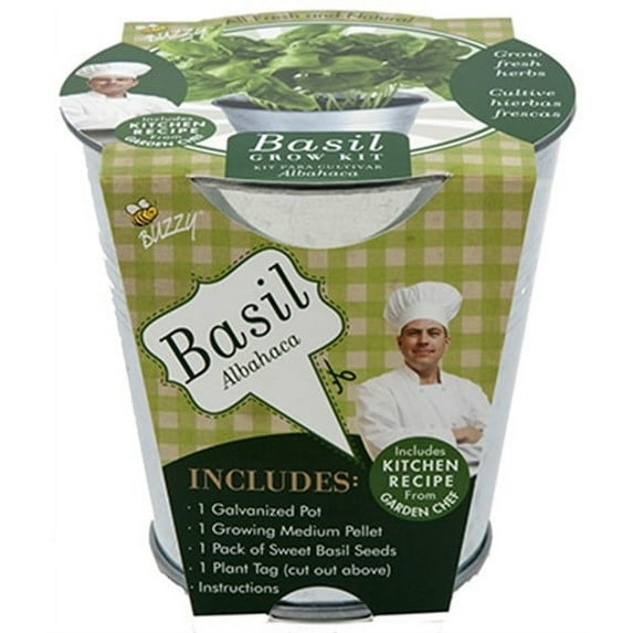 Buzzy Chef Complete Grow Pail - Guaranteed to Grow - Basil