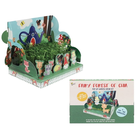 Buzzy Seeds Kids Fairy Forest Pop-Up Grow Kit Chia Seed Starter Kit, Educational Activity