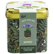 Buzzy Pansy Flower Grow Kit with Decorative Floral Tin Item 97207
