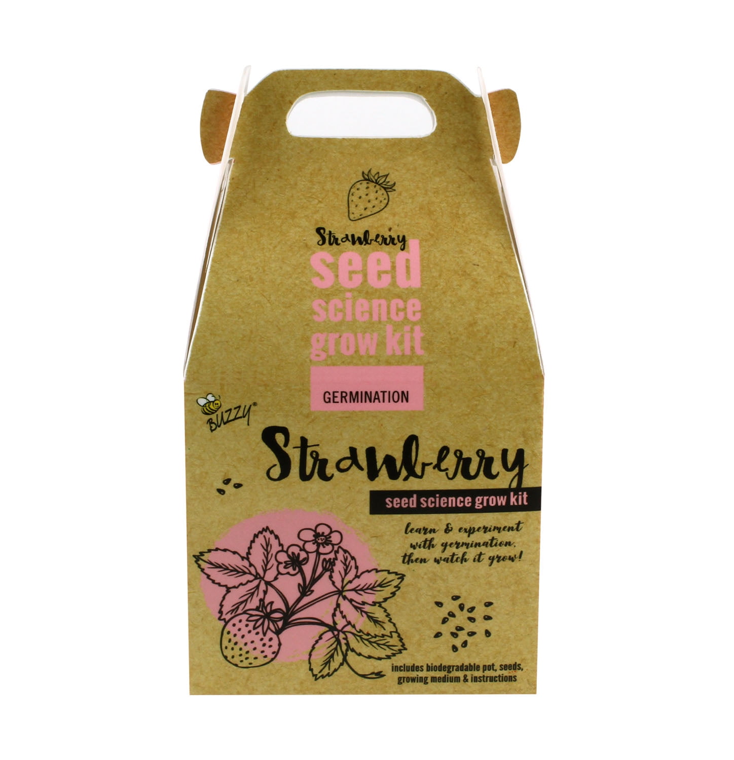 Buzzy Seed Science Grow Kit with Biodegradable Pot Strawberry