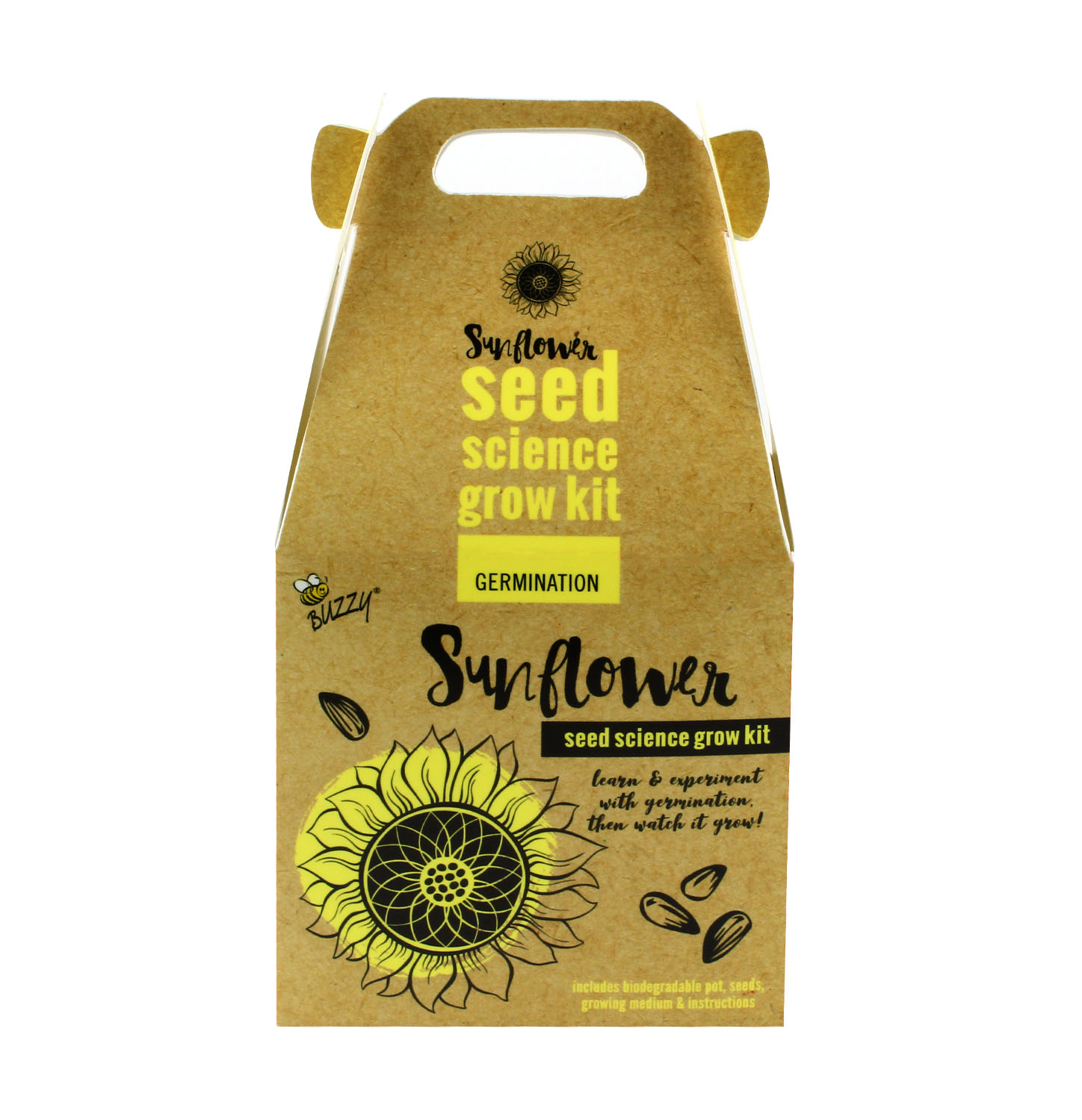 Buzzy Seed Science Grow Kit with Biodegradable Pot Sunflower