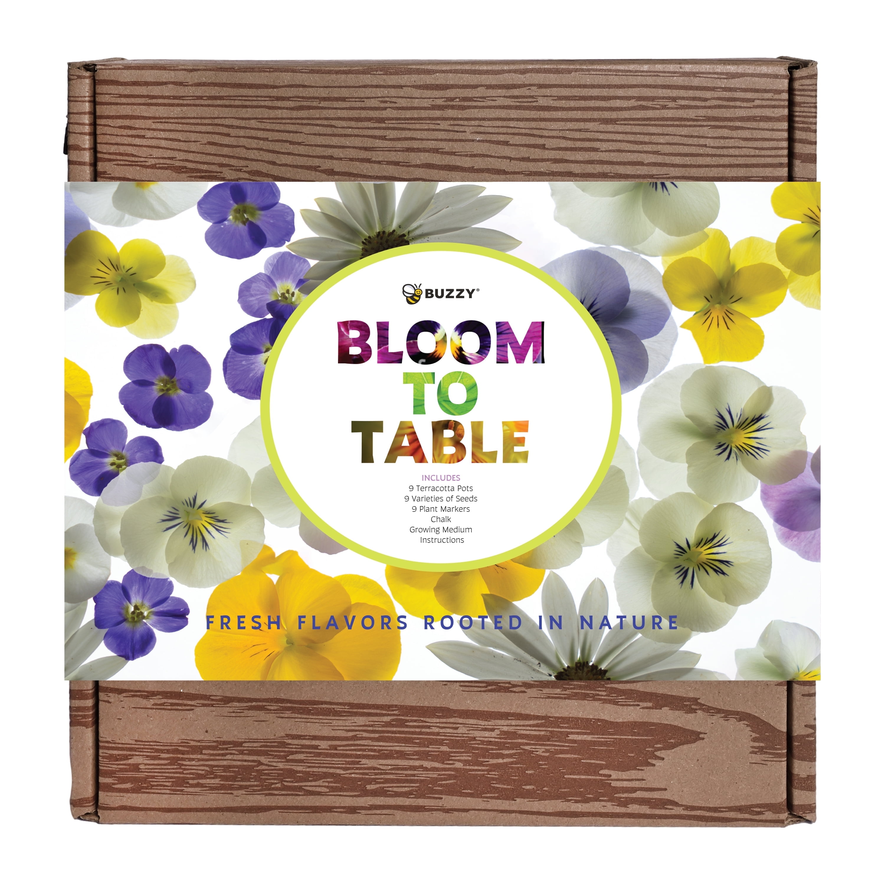 Buzzy Seeds Bloom to Table Starter Kit with 9 Fruit, Herb & Flower Seeds