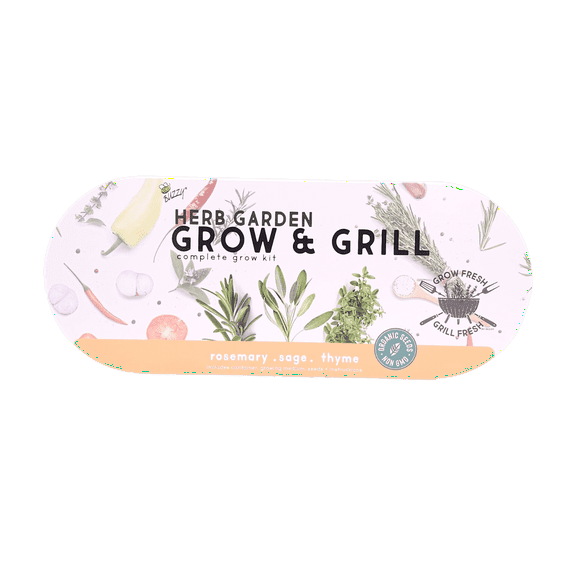 Buzzy Seeds Grow & Grill Organic Herb Garden Windowsill Grow Kit Indoor Seed Starter