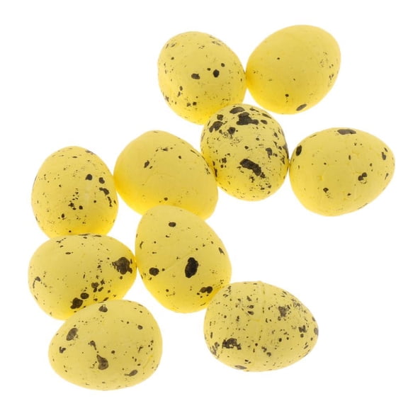 Bvdfgk 10 bird eggs, quail eggs, Easter eggs, Easter decorations, spring decorations Deep yellow L