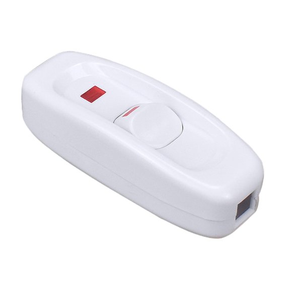 Bvdfgk 10A 250V Bedside Switch Inline ON/OFF Switch LED Indicator Light Table Lamp Cord White
