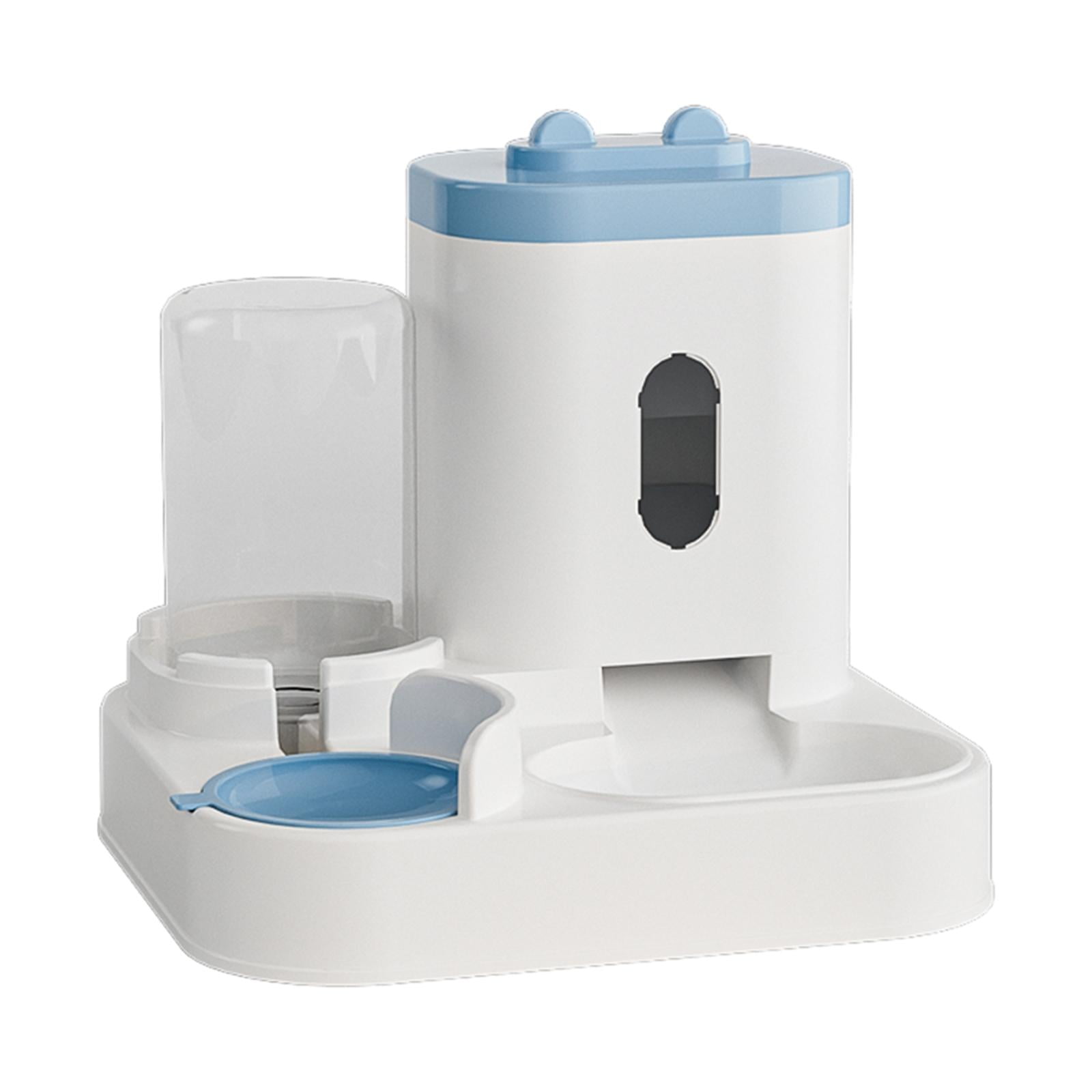 Bvdfgk 2 in 1 Automatic Pet Feeder Cat Food Dog Water Bowl Eating and Drinking Bowl Dog Blue
