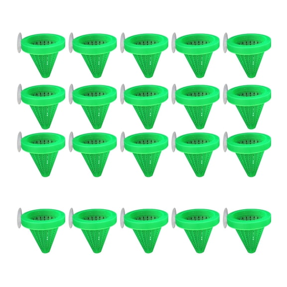 Bvdfgk 20 Pcs Aquarium Feeding Cups, Professional Multipurpose Portable Conical Feeding green
