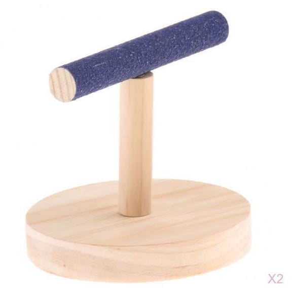 Bvdfgk 2Pcs Portable Small Table Playstand, Pet Bird Table Perch Stands Wooden for