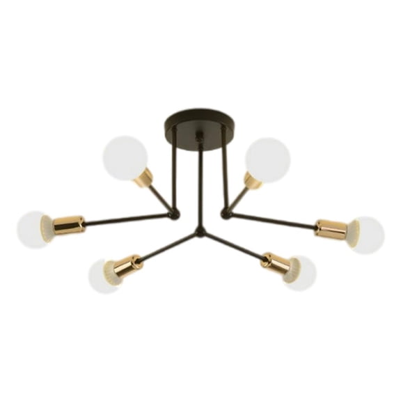 Bvdfgk 6 Light Ceiling Light Chandelier Iron Ceiling Pendant Light for Restaurant Cafe Black Golden 2