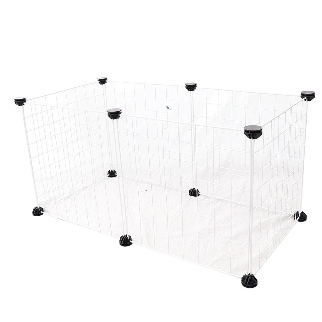Bvdfgk 6 Panel Dog Cage Kennel Metal/Plastic Enclosure Fence Indoor Outdoor 1 White