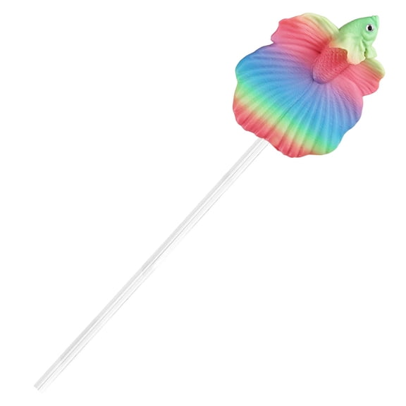 Bvdfgk Accessories for Fish Aquariums Betta Training Wand ABS Tail Stick for Betta Fish Rainbow Candy