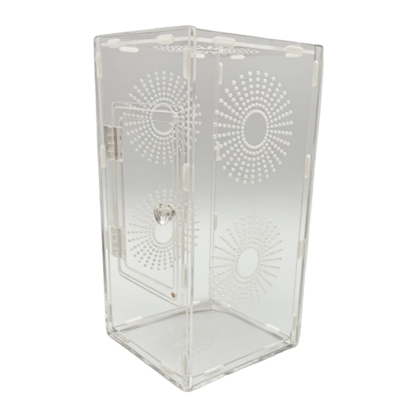 Bvdfgk Acrylic Habitat Enclosure for Mantis Jumping Spider 15x15x30cm with Circular Air