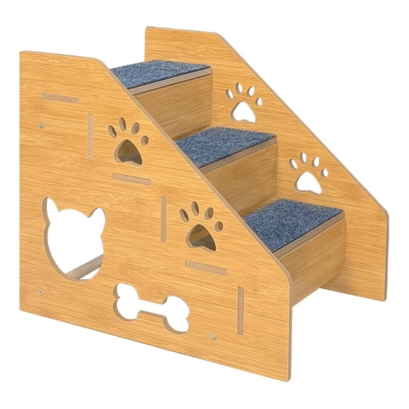 Bvdfgk Animal Steps Animal Ramps Animal Cat Wood Solid Material Cartoon Design Non-Slip 3 Layers