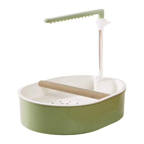 Bvdfgk Automatic Bird Bath Parakeet Bath Goldfinch Medium Birds Accessories Cockatiel Lovebird Play Pool Bird Shower Parrot Bathtub Line Style Green